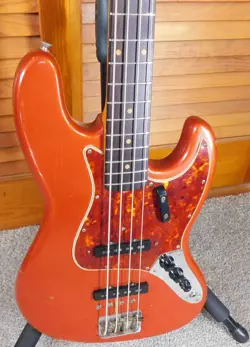 1962 FENDER VINTAGE PRE CBS   SLAB BOARD JAZZ BASS REFINISHED