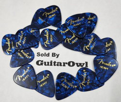 FENDER HEAVY 351 GUITAR PICKS BLUE MOTO 18 PICKS CELLULOID