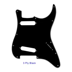 CUSTOM FOR FENDER US 11 SCREW STANDARD SS STRAT GUITAR PICKGUARD, 3PLY BLACK