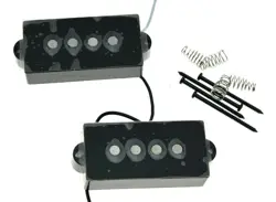 * NEW ALNICO 5 FOR FENDER PRECISION P BASS PICKUP SET STRAT PICKUPS BLACK COVERS