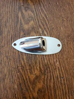 CHROME BOAT OUTPUT FERRULE JACK PLATE SOCKET FOR FENDER STRAT GUITAR PARTS NOS
