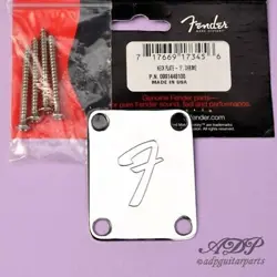 GENUINE FENDER F LOGO NECK PLATE CHROME 0991448100