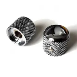 2 FENDER TELECASTER PURE VINTAGE 52'S KNURLED KNOBS CHROME 009-4040-049