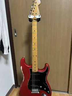 FENDER JAPAN ELECTRIC GUITAR STRATOCASTER RED N SERIAL MAPLE NECK FROM JAPAN