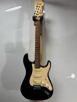 SQUIER BY FENDER STRAT ELECTRIC GUITAR BLACK USED WITH SOFT CASE