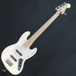 SQUIER BY FENDER USED AFFINITY SERIES JAZZ BASS V OLYMPIC WHITE