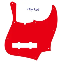 PARTS FOR US FENDER 2024 JAZZ BASS ULTRA 5 STRINGS GUITAR PICKGUARD,4PLY RED