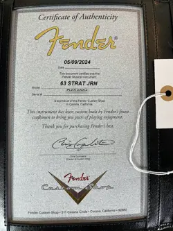 2024 FENDER CUSTOM SHOP '63 JOURNEYMAN STRATOCASTER ~ BLACK