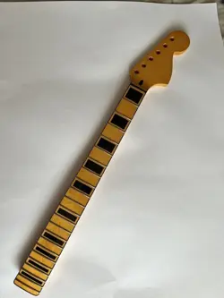 YELLOW ELECTRIC GUITAR NECK 22 FRET CANADA MAPLE FOR DIY FENDER ST STRAT REPLACE
