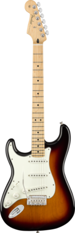 FENDER PLAYER STRATOCASTER LEFT-HANDED 3-COLOR SUNBURST MAPLE FINGERBOARD