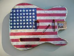 MASSA GUITARS USA TELECASTER FENDER STYLE ELECTRIC BODY U.S. FLAG JASPER JOHNS