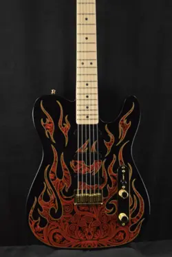 FENDER JAMES BURTON TELECASTER RED PAISLEY FLAMES MAPLE FINGERBOARD