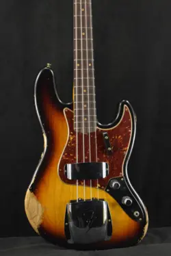 FENDER 1961 JAZZ BASS HEAVY RELIC 3-COLOR SUNBURST 3A ROSEWOOD FINGERBOARD