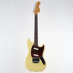 FENDER JAPAN MUSTANG MG69-65 YELLOW WHITE ELECTRIC GUITAR CRAFTED IN JAPAN