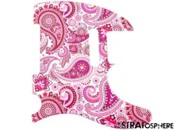 *NEW TELECASTER PICKGUARD FOR FENDER USA VINTAGE TELE 5 HOLE PINK PAISLEY PRINT