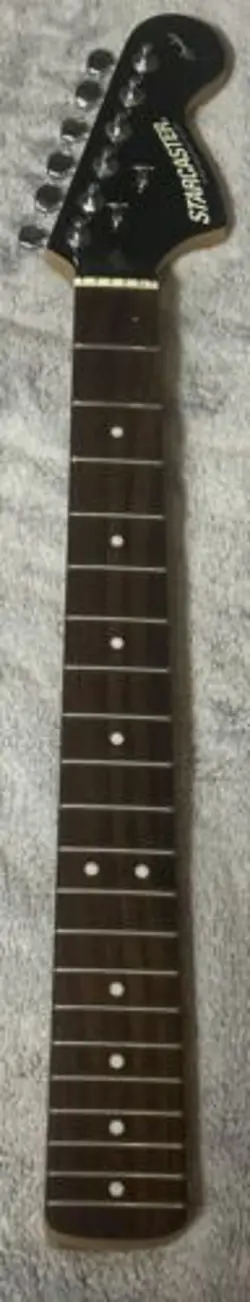 2004 FENDER STARCASTER STRATOCASTER ROSEWOOD NECK W/ BLACK METALLIC HEADSTOCK