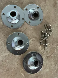 SET 1950S FENDER STRINGMASTER STEEL GUITAR LEG MOUNTS