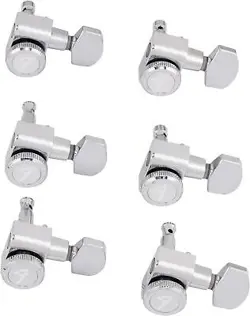 FENDER LOCKING TUNERS STRATOCASTER GUITAR TUNERS, POLISHED CHROME, RIGHT HAND GU