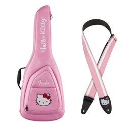 FENDER X HELLO KITTY PINK ELECTRIC GUITAR GIG BAG CASE / FENDER GUITAR STRAP