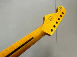 21 FRET YELLOW FLAME MAPLE ELECTRIC GUITAR NECK PEARL DOT INLAY FOR FENDER STRAT