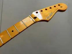 22 FRET YELLOW GLOSS MAPLE ELECTRIC GUITAR NECK DOT INLAY FOR FENDER STRAT NECK