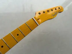 22 FRET YELLOW GLOSS MAPLE GUITAR NECK FOR DIY FENDER TELECASTER NECK STYLE