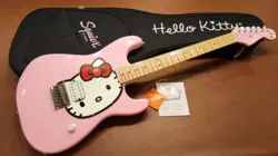 2024 FENDER HELLO KITTY STRATOCASTER SQUIRE LIMITED EDITION PINK