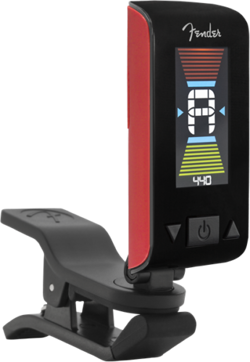 GENUINE FENDER ORIGINAL CLIP-ON COLOR LCD TUNER FOR GUITAR, BANJO - FIESTA RED