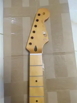 22 FRET STRAT ELECTRIC GUITAR NECK MAPLE FOR DIY FENDER REPLACE YELLOW MATTE
