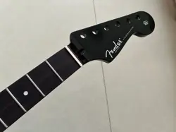 NEW BLACK GLOSS MAPLE FENDER STRAT STYLE ELECTRIC GUITAR NECK, 22 FRET ROSEWOOD