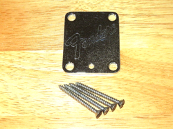 FENDER 1987 USA CHROME LOGO AMERICAN STRATOCASTER TELECASTER THICK NECK PLATE