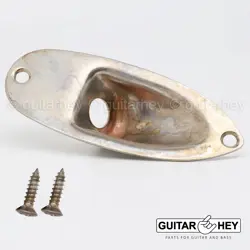 NEW RELIC STRATOCASTER JACK PLATE FOR FENDER STRAT STYLE GUITAR - AGED ANTIQUE