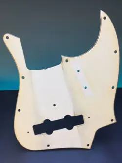 AGED WHITE 3-PLY PICKGUARD FITS 62 RI JAZZ BASS
