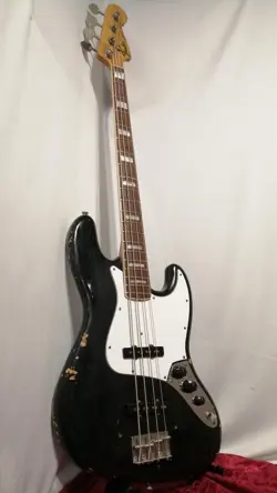 FENDER JAZZ BASS BLACK 1974 ELECTRIC BASS GUITAR