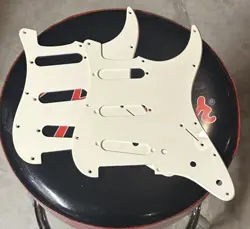 2 SQUIER BY FENDER STRATOCASTER SSS SINGLE PLY WHITE 50'S STYLE PICKGUARDS