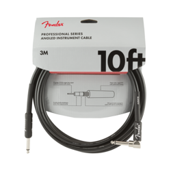 NEW FENDER PROFESSIONAL SERIES CABLE - 10' - STRAIGHT/ANGLE - BLACK