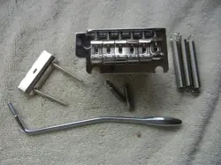 GENUINE FENDER STRATOCASTER 2 POINT TREMOLO BRIDGE, CLAW, SPRINGS, TREM BAR