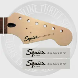 FENDER SQUIER STRAT WATERSLIDE GUITAR HEADSTOCK DECALS (SET OF 2)