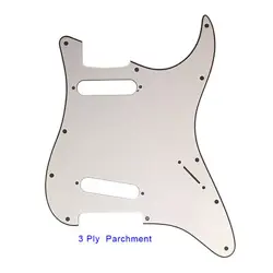 CUSTOM FOR FENDER US 11 SCREW STANDARD SS STRAT GUITAR PICKGUARD, PARCHMENT