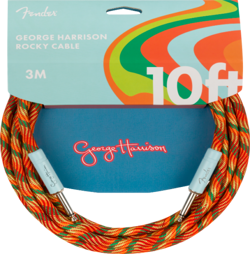 GENUINE FENDER GEORGE HARRISON ROCKY INSTRUMENT GUITAR CABLE, 10' FT