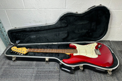 2001 FENDER STRATOCASTER AMERICAN DELUXE CRIMSON TRANSPARENT RED W/ FENDER HSC