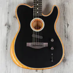 FENDER AMERICAN ACOUSTASONIC TELECASTER GUITAR, EBONY FINGERBOARD, BLACK