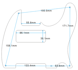 PICKGUARD SILVER MIRROR