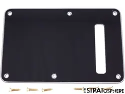 USA FENDER STRATOCASTER SRV STRAT, BLACK TREMOLO COVER, SPRING PLATE