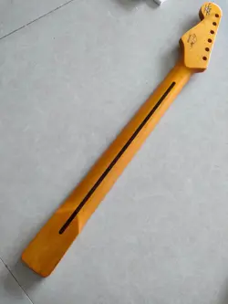 22 FRET YELLOW GLOSS STRAT ELECTRIC GUITAR NECK MAPLE FOR DIY FENDER REPLACE