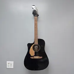 FENDER REDONDO PLAYER ACOUSTIC GUITAR LEFT HANDED BLACK FINISH MOVING SALE