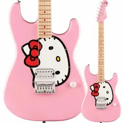 SQUIER BY FENDER LIMITED EDITION HELLO KITTY STRATOCASTER ELECTRIC GUITAR PINK
