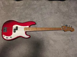 FENDER MOD SHOP PRECISION BASS WITH JAZZ NECK IN CANDY APPLE RED