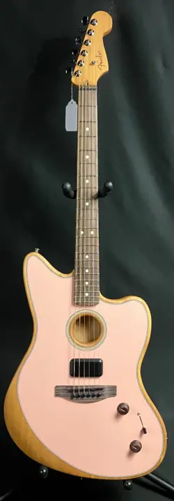 FENDER ACOUSTASONIC PLAYER JAZZMASTER ACOUSTIC-ELECTRIC GUITAR SHELL PINK W/ GIG