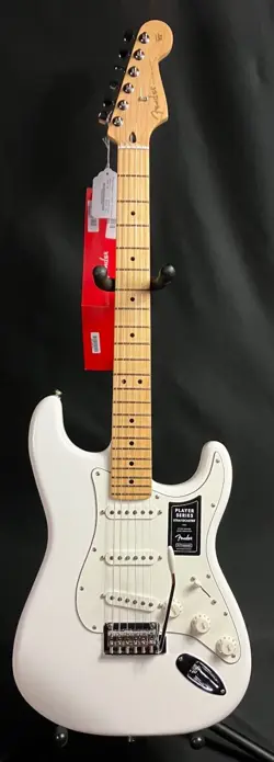FENDER PLAYER STRATOCASTER ELECTRIC GUITAR POLAR WHITE FINISH (540)